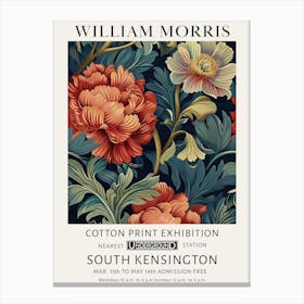 William Morris Big Flowers Dark Academia Canvas Print