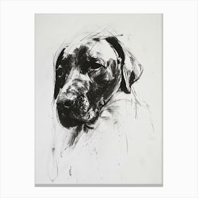 Dog Black Ink Portrait Canvas Print