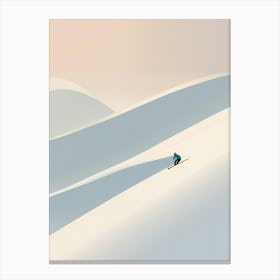 Skier In The Snow Canvas Print