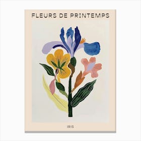 Spring Floral French Poster  Iris 2 Canvas Print
