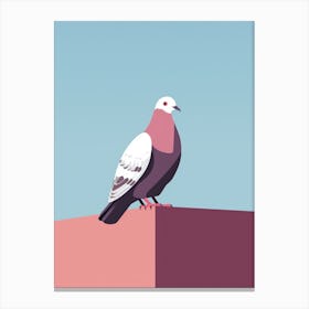 Minimalist Pigeon 1 Illustration Canvas Print