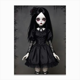 Black Gothic Doll Canvas Print