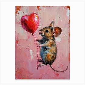 Cute Mouse 4 With Balloon Canvas Print