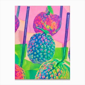 Custard Apple Risograph Retro Poster Fruit Canvas Print
