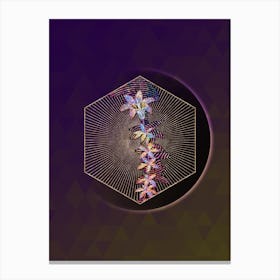 Abstract Geometric Mosaic Wood Lily Botanical Illustration n.0240 Canvas Print