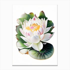 White Lotus Decoupage 1 Canvas Print