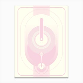 Retro Pink Geometric Abstract Canvas Print
