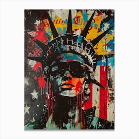 American Liberty Patriotic 4th July Wall Art: Punk Aesthetic Canvas Print