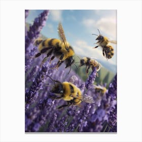 Halictidae Bee Storybook Illustration 17 Canvas Print