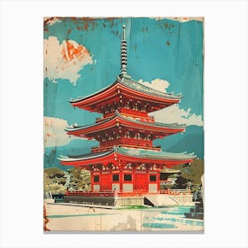 Todai Ji Temple Mid Century Modern 4 Canvas Print