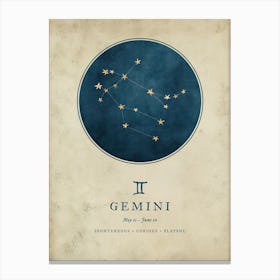 Astrology Constellation and Zodiac Sign of Gemini Canvas Print