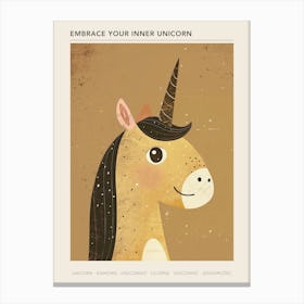 Muted Pastel Unicorn Portrait Kids Storybook 4 Poster Canvas Print
