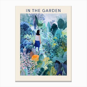 In The Garden Poster Blue 5 Canvas Print