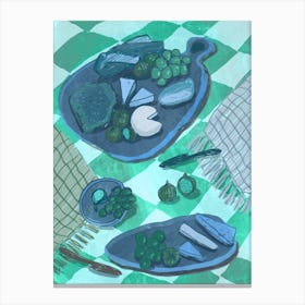 Picnic Blue Canvas Print