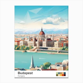 Budapest, Hungary, Geometric Illustration 4 Poster Canvas Print