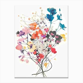 Gypsophila 1 Collage Flower Bouquet Canvas Print