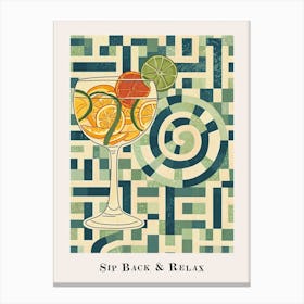 Sip Back & Relax Tile Poster Canvas Print