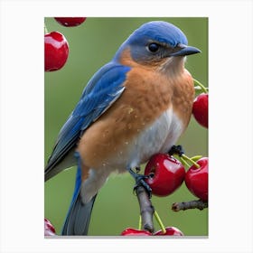 Eastern Bluebird-Reimagined 14 Canvas Print