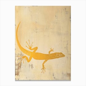 Mustard Monitor Lizards Blockprint 3 Canvas Print
