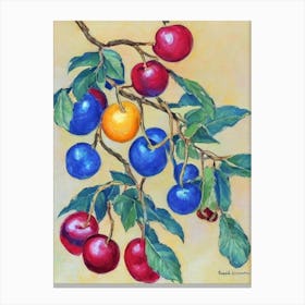 Barbados 1 Cherry Vintage Sketch Fruit Canvas Print