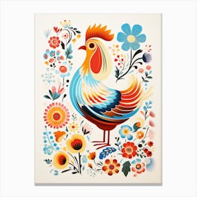 Scandinavian Bird Illustration Chicken 1 Canvas Print