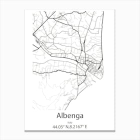 Albenga,Italy Minimalist Map Canvas Print