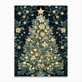 William Morris Style Christmas Tree 13 Canvas Print