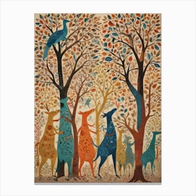 Kangaroos In The Forest Canvas Print