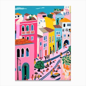 Lisbon, Portugal Colourful View 6 Canvas Print