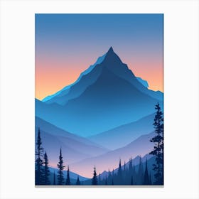 Misty Mountains Vertical Composition In Blue Tone 213 Canvas Print