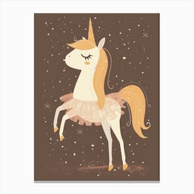 Unicorn In A Tutu Mustard Muted Pastels 1 Canvas Print