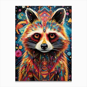 A Cozumel Raccoon Vibrant Paint Splash 2 Canvas Print