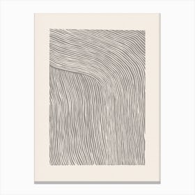 Linocut Stripes 3 Gray Canvas Print