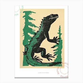 Lizard In The Woods Bold Block 2 Poster Canvas Print