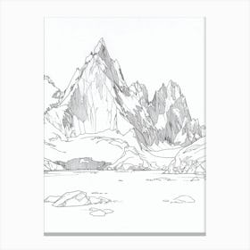 Vinson Massif Antarctica Line Drawing 6 Canvas Print