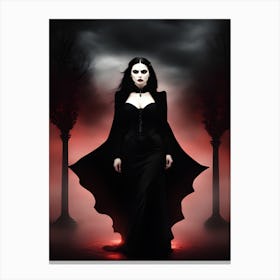 Gothic Vampire Woman Canvas Print
