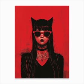 Cat Girl 4 Canvas Print