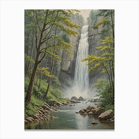 Waterfall In The Woods Canvas Print