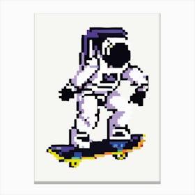 Astronaut Pixel Art Illustration Canvas Print