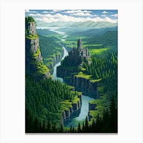 Columbia River Washington Retro Pop Art 8 Canvas Print