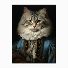 Cat In Medieval Clothing Rococo Style 8 Canvas Print