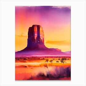 The Monument Valley Watercolour Canvas Print