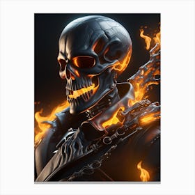 Skeleton In Flames 1 Canvas Print