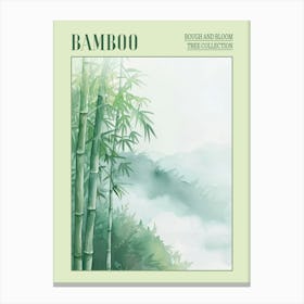 Bamboo Tree Atmospheric Watercolour Painting 8 Poster Canvas Print