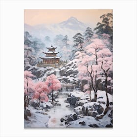 Dreamy Winter Painting Fuji Hakone Izu National Park Japan 2 Canvas Print