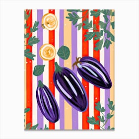 Eggplant Summer Illustration 2 Canvas Print