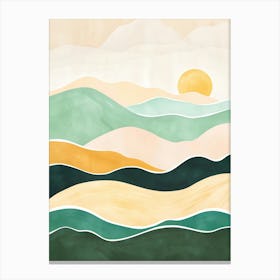 Watercolor Landscape Painting Canvas Print