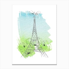 Spring in Paris Eiffel Tower Canvas Print