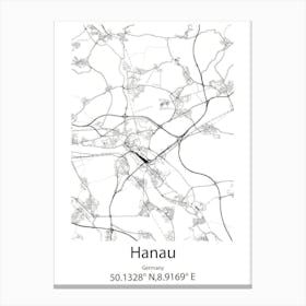 Hanau,Germany Minimalist Map Canvas Print