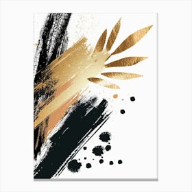 Gold Brush Strokes Canvas Art 5 Canvas Print